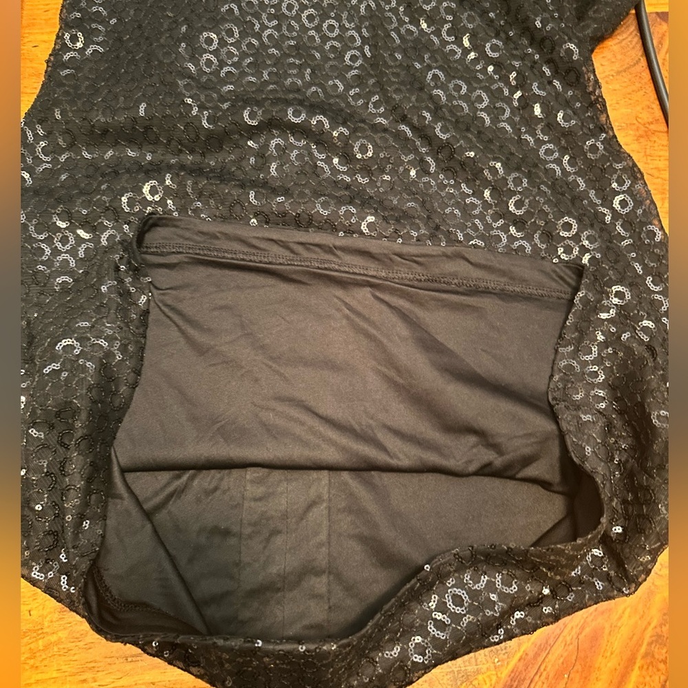 NWT Express Sz M Sequin mesh Sweetheart Black mini Dress Party Night out Date - Picture 3 of 15